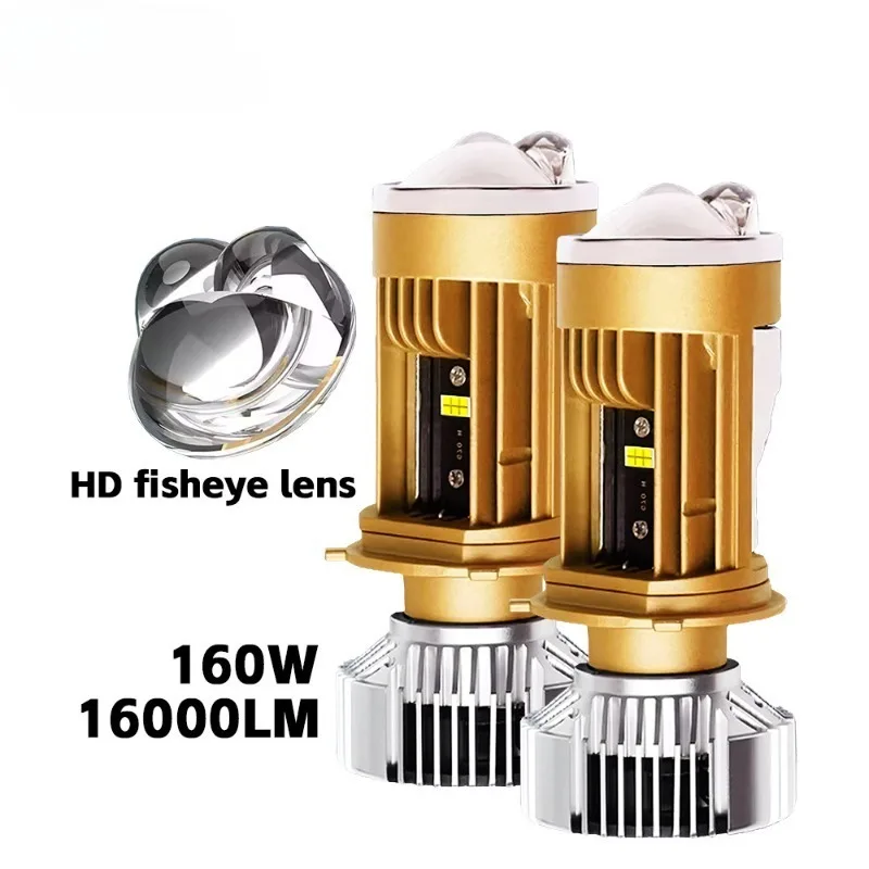 150W Bi LED H4 Headlight Mini Lens Projector 15800LM Auto Lamp High Low Beam Canbus Bulb For Car Motorcycle LHD 12V 24V