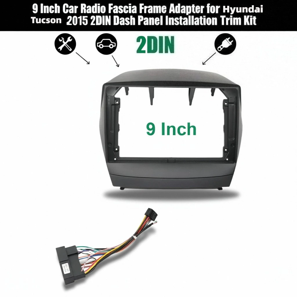 

9-дюймовый автомобильный радиоприемник, адаптер рамки для Hyundai Tucson IX35 2010-2015, 2DIN, комплект отделки панели приборной панели