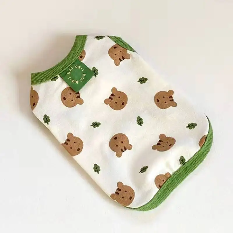 Cartoon Korean Style Dog Clothes Puppy Yorkshire Chihuahua Vest T-shirt Pets Cat Costume Supplies Small Dogs Gift Thin and light