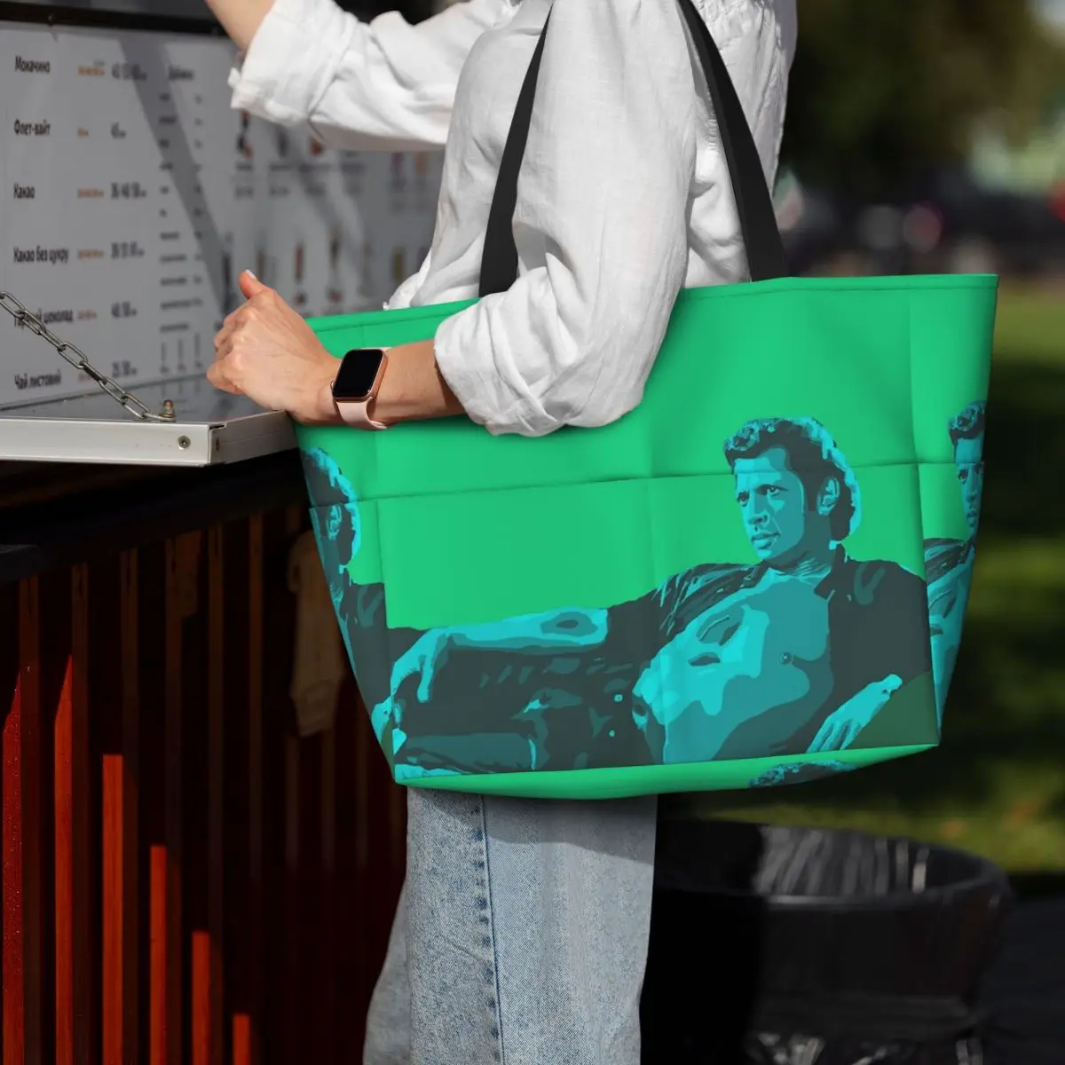 Jeff goldblum 1 sacola de praia esporte ginásio yoga duffle grande sacola feminina bolsa de viagem saco de fitness