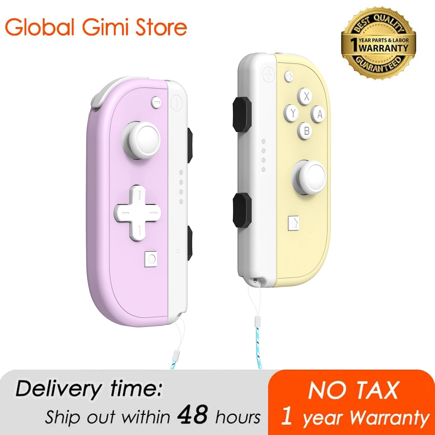 Wireless Controller Gamepad for Switch/Lite/OLED, Wireless Switch Joycons Controllers with Dual Vibration/Wake-up/Motion Control