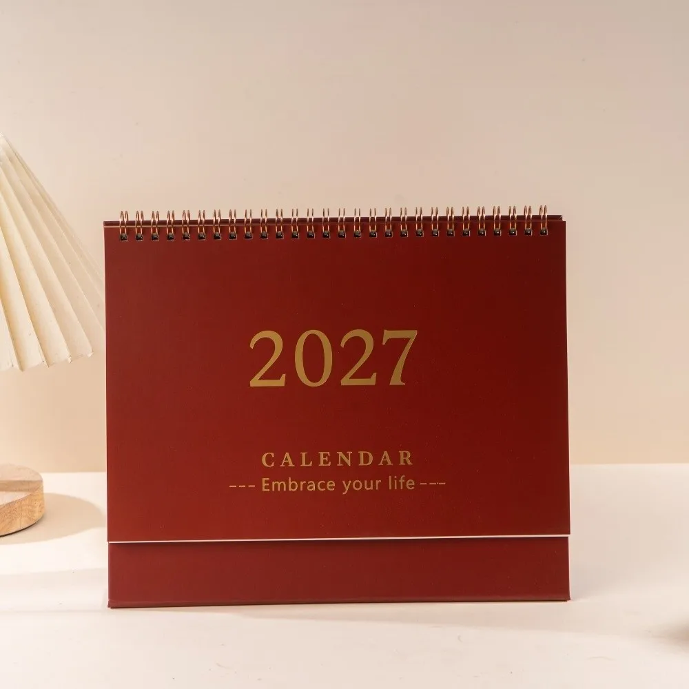 Writeable Memo Standing 2027 Desktop Desk Calendar Portable Foldable Table Calendar Flip Calendar Office Supply