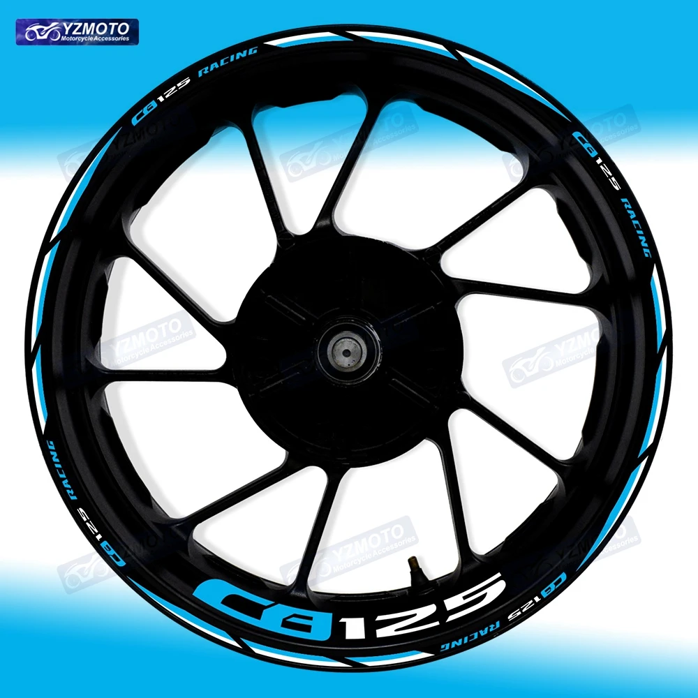 

For Honda CB125 CB 125 Motorcycle 17 Inch Front And Rear Wheel Sticker Hub Decal Reflective Waterproof Decorative Rim Stickers