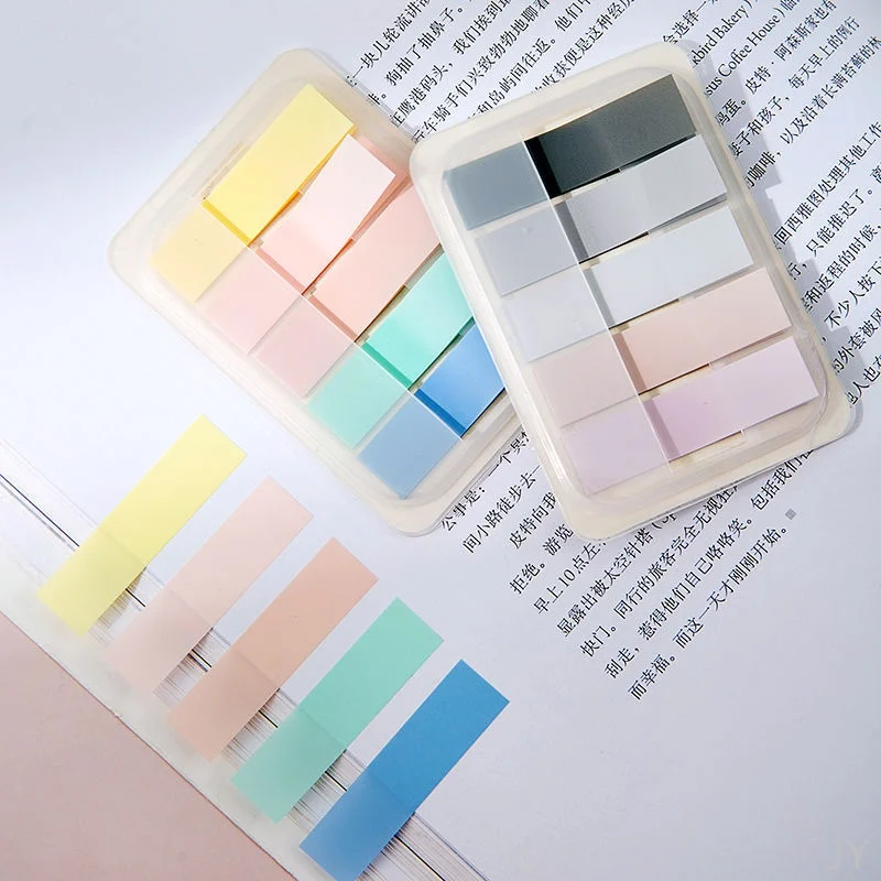 100 Sheets Morandi Color Sticky Notes Marking Index Sticker Fluorescent Index Tabs for Organization and Notes School Supplies