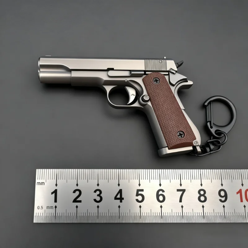 New 1:3 Scale M1911 Colt Pistol Model Keychain Shell Ejectable & Detachable Alloy Toy Decoration Crafts for Collection & Display