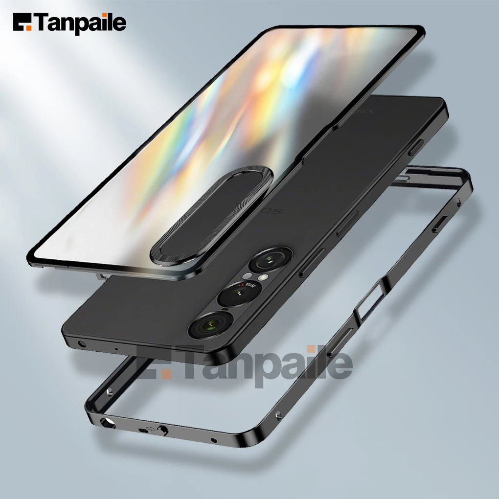 

Aluminum Metal Bumper for Sony Xperia 1 VII Case for Sony Xperia 1 IV V VI Case Back Frosted Glass Lock Cover Funda