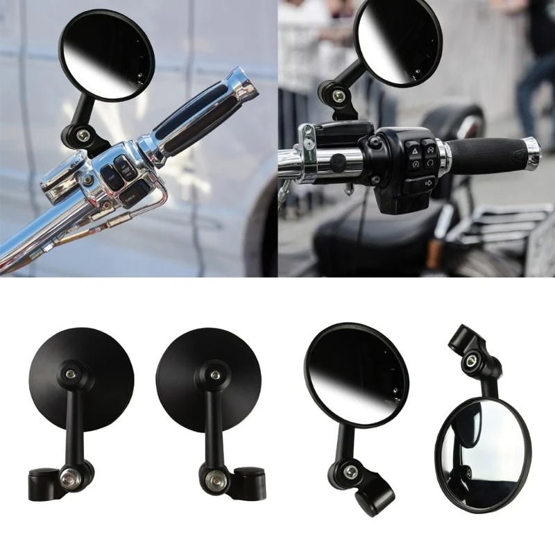 242A Motorcycles Rear View Mirrors Anti-Glare Motorbike Black Handlebar Side Convex Mirror Universal Scooter Mirrors