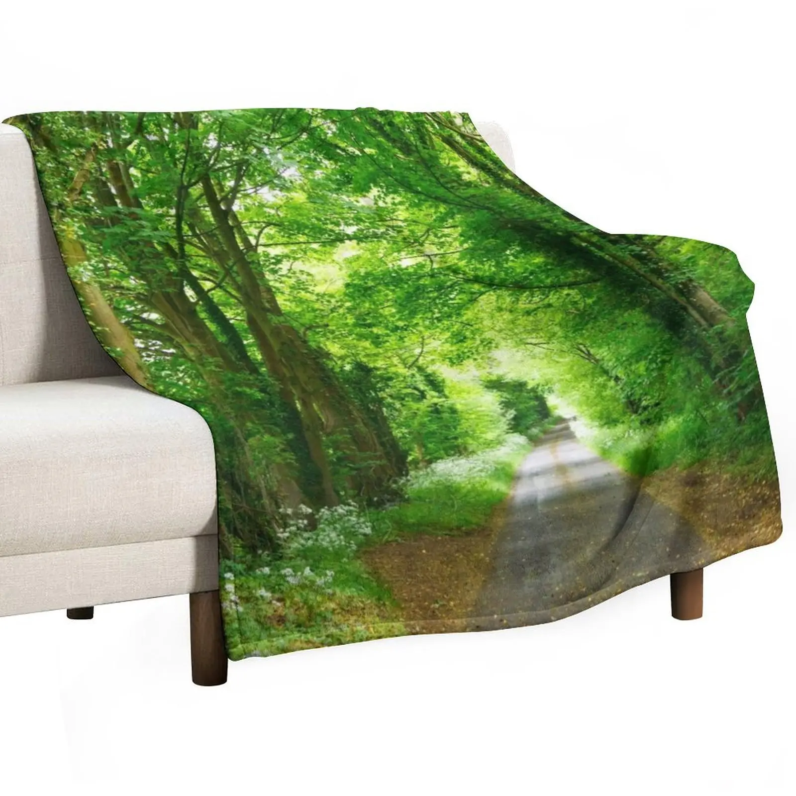 Green Leaves Throw Blanket valentine gift ideas Stuffeds Multi-Purpose Blankets