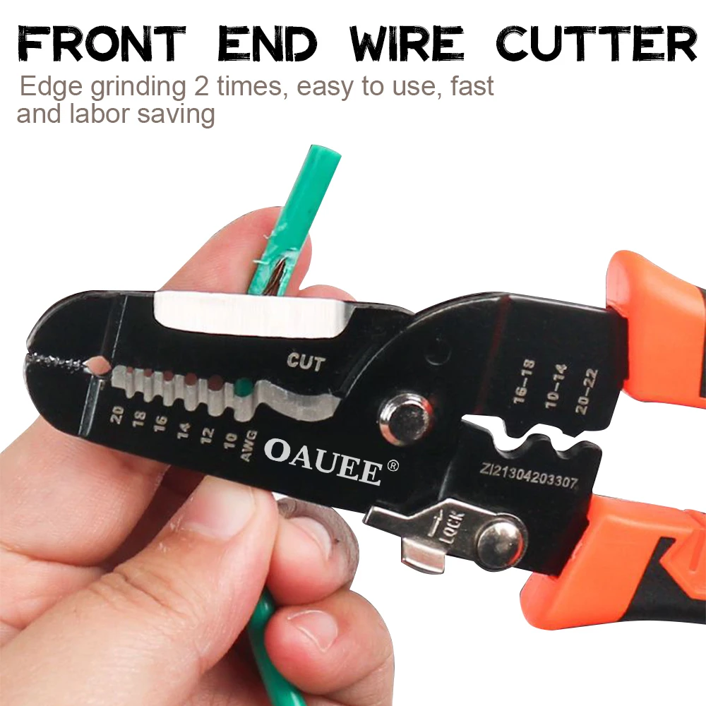 Wire Stripper Crimping Alicate, Multi Funcional Anel Crimper, Eletricista Peeling, Home Network Cable Stripper Tools, 10 em 1