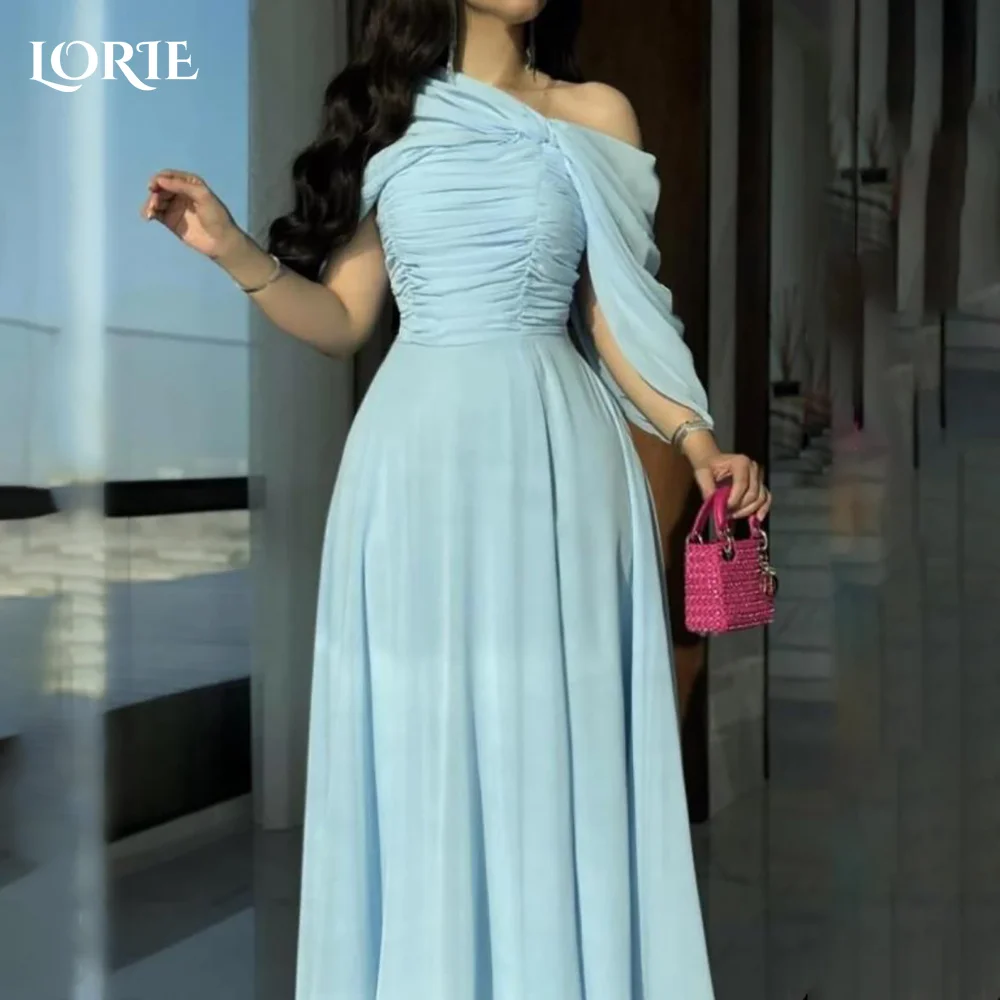 

LORI Pleats Arabia Prom Dress Ruched Off Shoulder Floor Length Princess Evening Dress Tulle Illsion Arabia Party Gown Customized