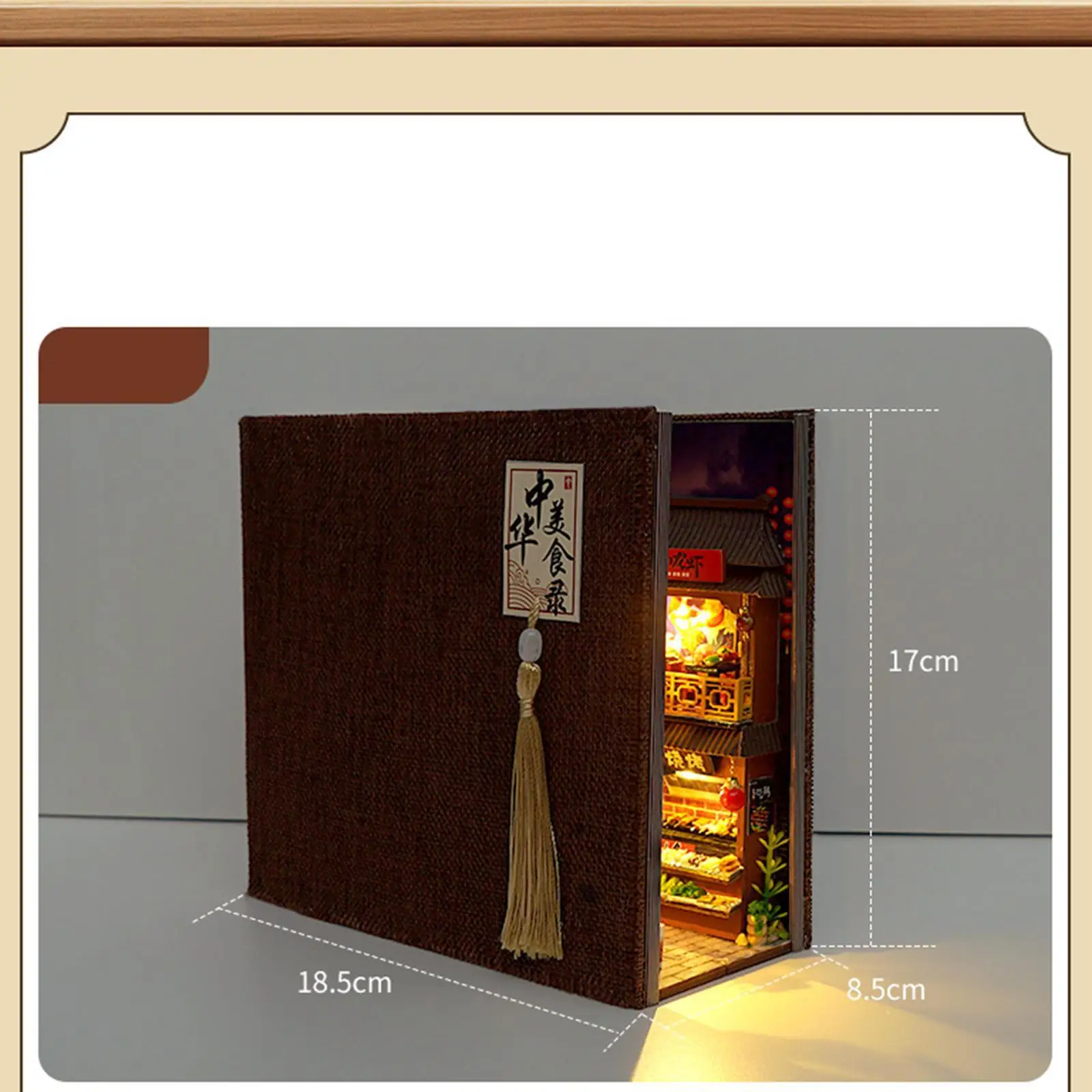 Boekenkast Boekenplank Inzetstuk 3D Houten Puzzel Decoratief met Licht Poppenhuis Hout