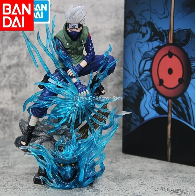 Bandai Naruto Ten Years Hundred Ninja STUDIO Kakashi Blue Special Effects Figure Model Animation Glasses Factory Desktop Ornamen