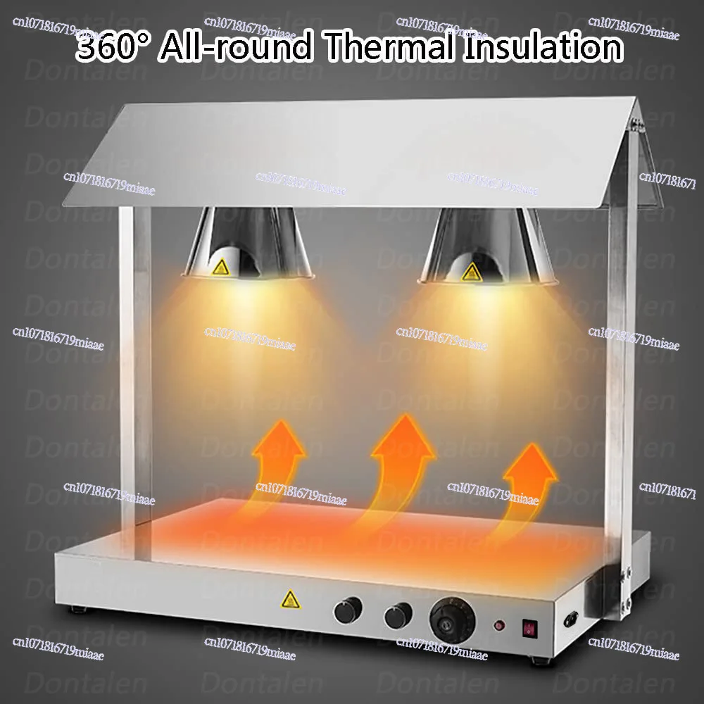 Stainless steel multi-functional food insulation lamp self-service food heating display lamp