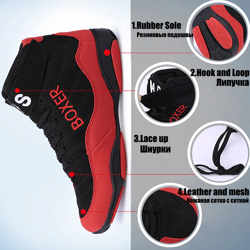 2025 APS Mid Cutมวยรองเท้าผู้ชายผู้หญิงขนาด 33-47 น้ําหนักเบาต่อสู้มวยปล้ํารองเท้าการฝึกอบรมAnti Slip Squatรองเท้าผ้าใบ