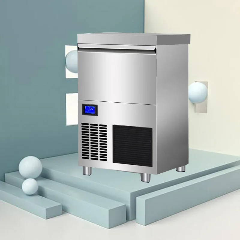 

Commercial Ice Machine for Tea Shops and Bars - Large Capacity, Compact, Fully Automatic Square Ice Block Maker