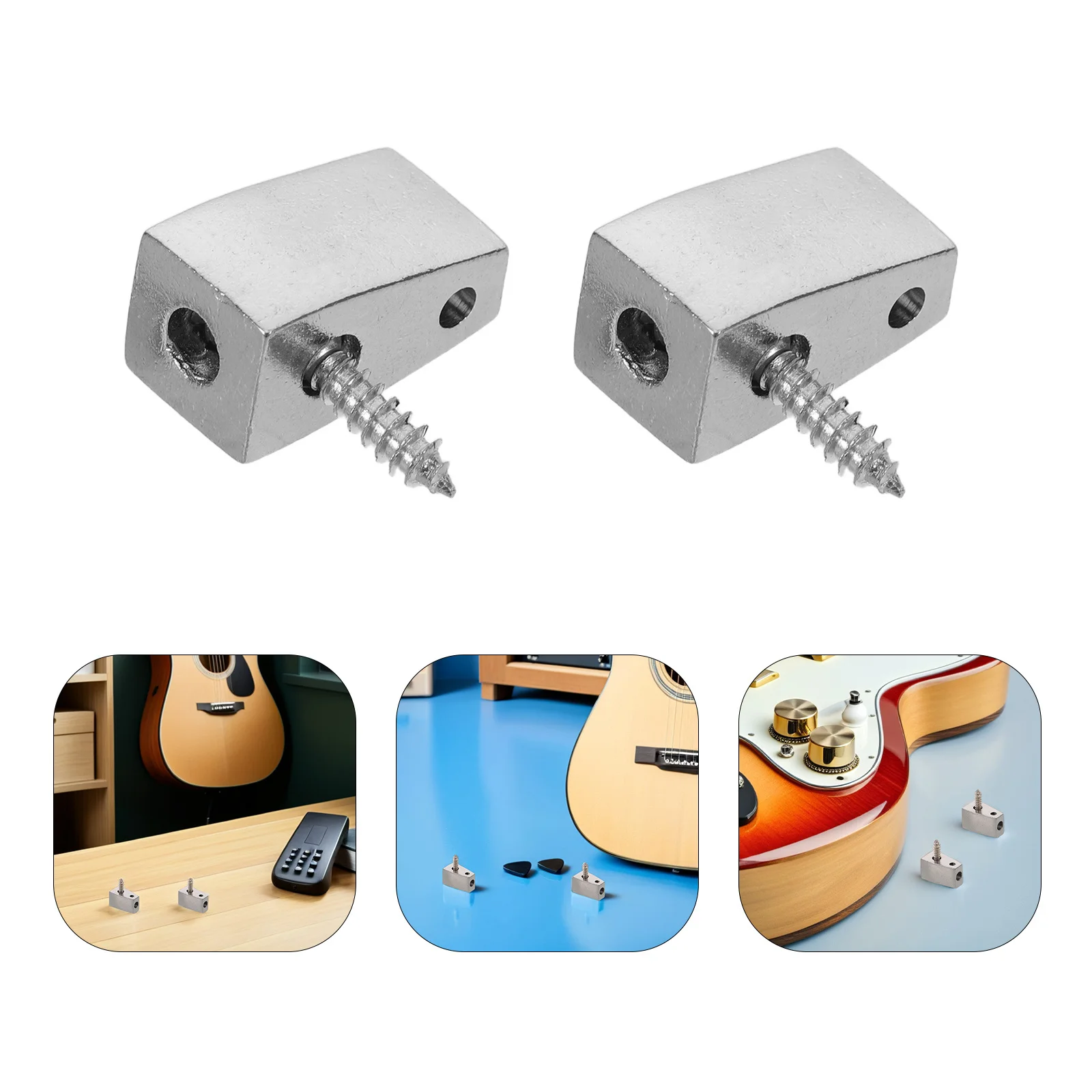 

3Pcs Headless Guitar Locking Nut Metal Split Design Stable String Lock Individual Placement Bass