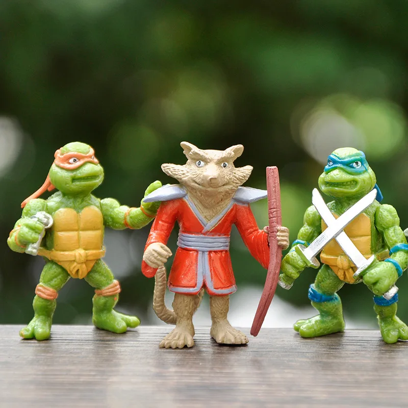 6pcs Teenage Mutant Ninja Turtles PVC Action Figure Raphael Donatello Toys Decor Adorable Cartoon Fashion Doll Kids Charm Gift