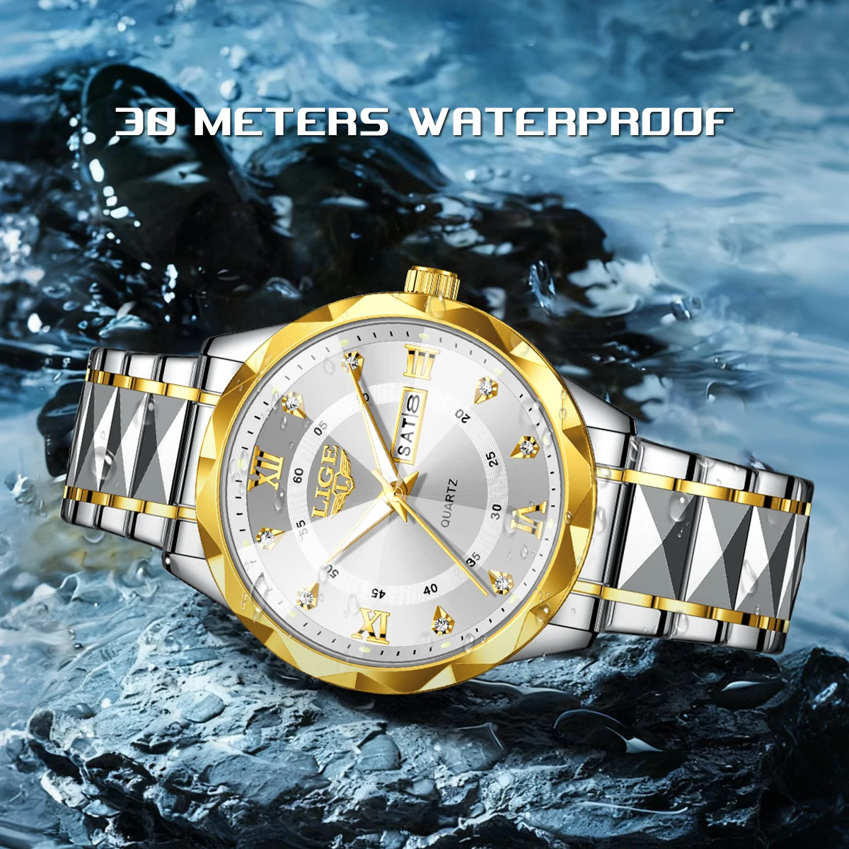 LIGE quartz wristwatch 2026 watches for men Weekly Calendar Business Fashion Luxury men sports watches relogios masculino+BOX