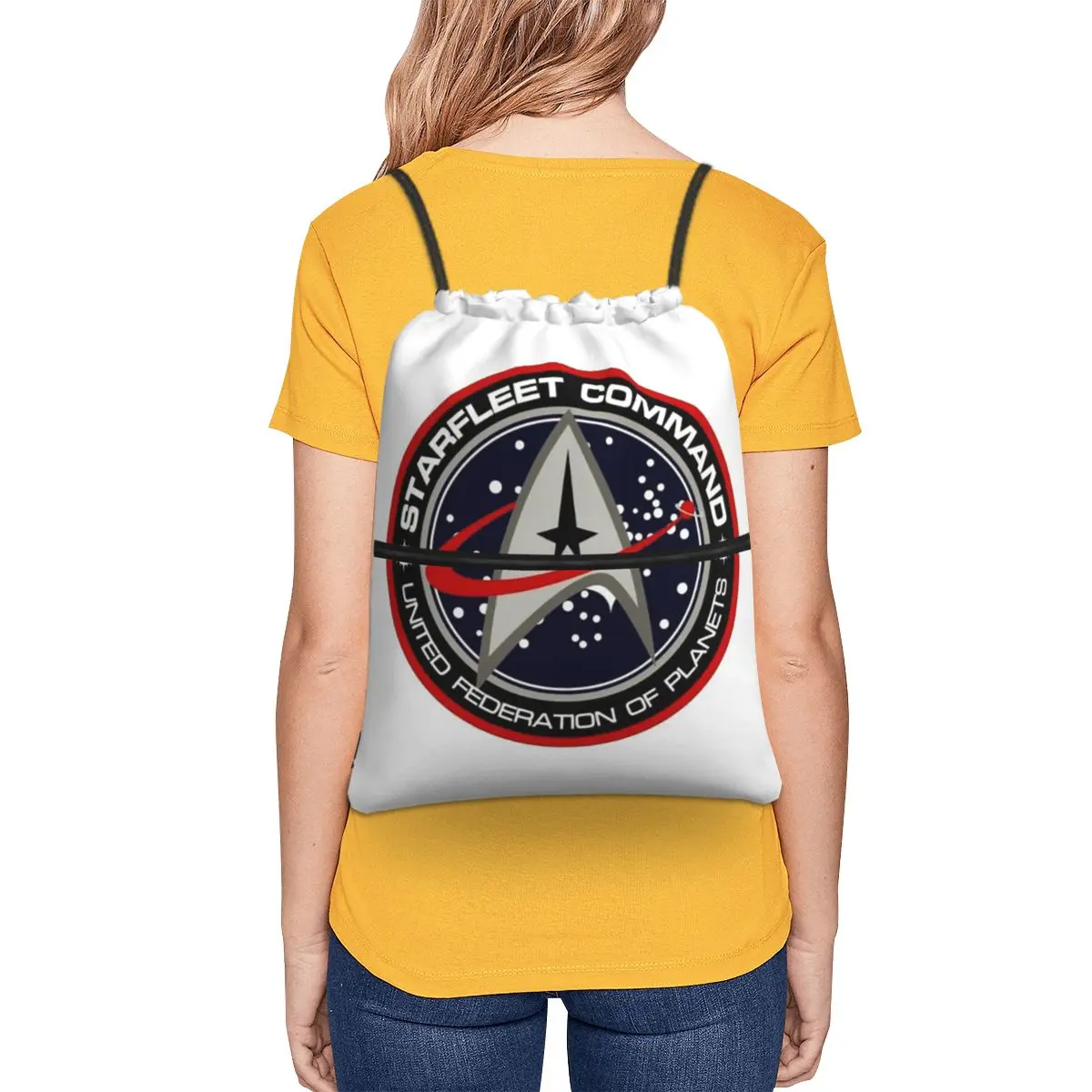 Star Treks Science Fiction TV Series Backpacks Casual Drawstring Bags Shoes Bag Book Bags for Man Woman School