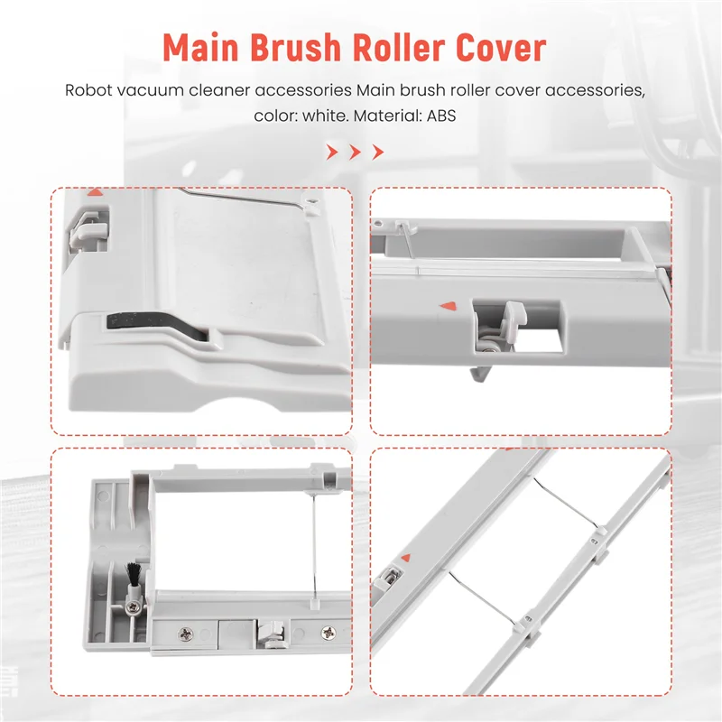 Abbk-acessórios de capa de rolo de escova principal para xiaomi mijia roborock s5 max s6 maxv s50 s51 xiaomi robô aspirador de pó peças