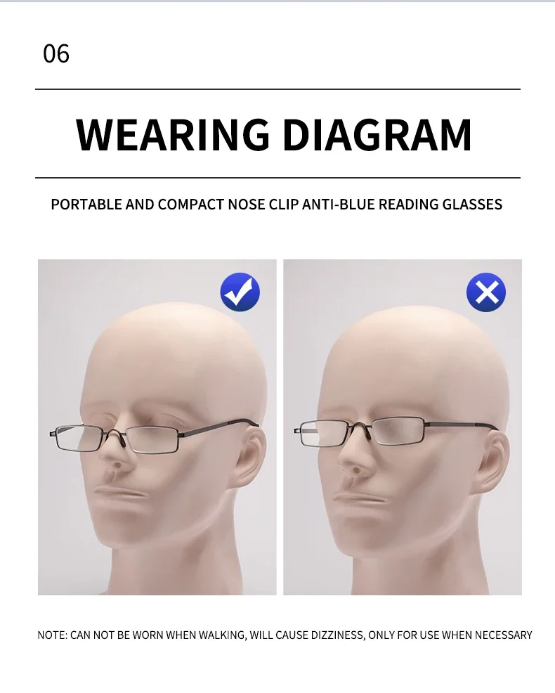 Ultraleichte Anti-Blaulicht-Lesebrille in Stiftform, Klassische Tragbare Anti-Ermüdungs-Lesebrille – Detail 8
