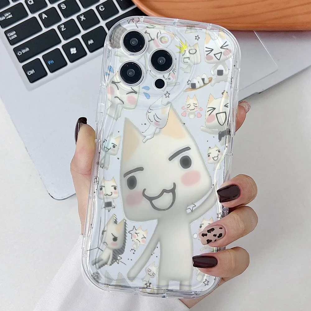 Cute Cat Toro Inoue Phone Case for Samsung Galaxy A73 A72 A71 A54 A53 A52 A51 A50 A33 A32 A23 A16 A13 A06 4G 5G 3D Wave Cover
