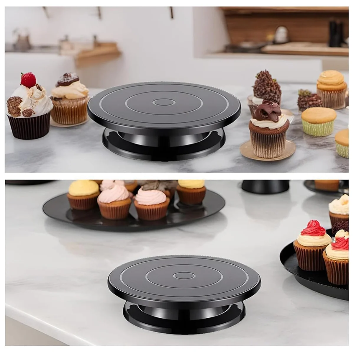 A56X 11 Inch Rotate Turntable Sculpting Wheel Revolving Cake Turntable Black Painting Turn Table Stand