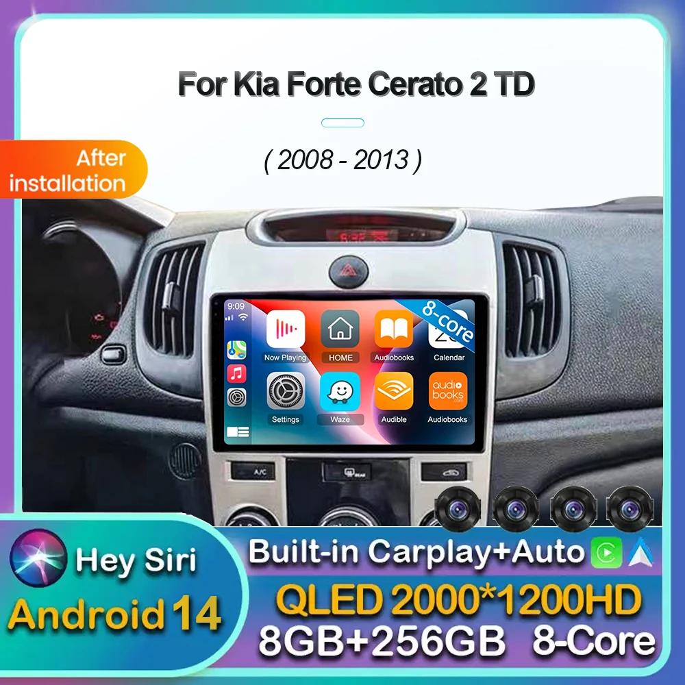 

Android 14 Carplay Car Radio Multimedia Video Player For KIA Forte Cerato 2008 2009 2010 2012 Autoradio GPS Navigation DSP 2 Din