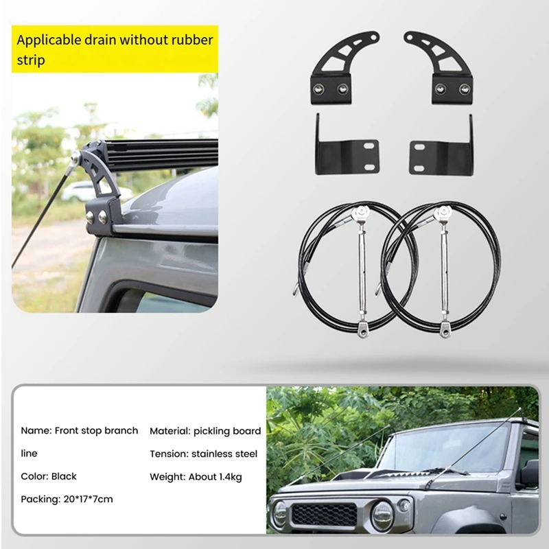 Car Hood Obstacle Eliminate Rope Limb Riser Kit For Suzuki Jimny JB64 JB74 2019-2023 Exterior Accessories