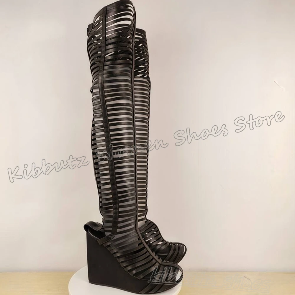Sandali Roma Stivali sopra il ginocchio in pelle tinta unita moda lusso elegante conciso novità scarpe da donna sexy nuova estate slip-on
