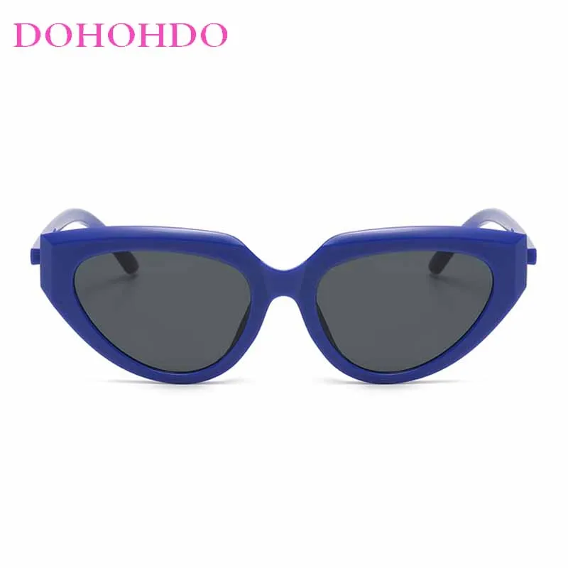 DOHOHDO New Ins Popular Cat Eye Sunglasses Women Retro Punk Gray Lens Eyewear Men Shades UV400 Luxury Brand Oculus Sun Glasses