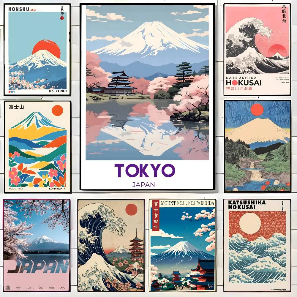 Quiet Artwork M-Mount Fuji Sunrise Wave Canvas Poster Wall Art Print Decorative Mural Home Decor Gift Unframed