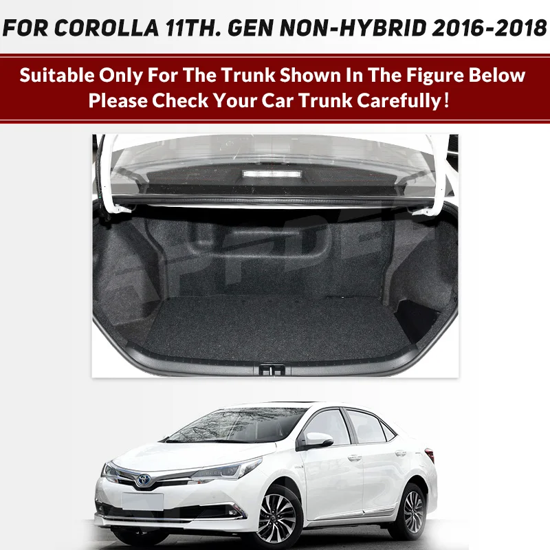 Auto Full Coverage Trunk Mat For Toyota Corolla Hybrid 2016-2018 17 Car Boot Cover Pad Interior Protector Accessories