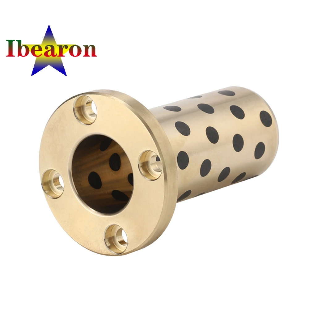 1PCS LMF30L Round Flanged Linear Bearing Graphite Copper Sleeve Self-lubricating Oil Free Bushing 3D Printer Parts