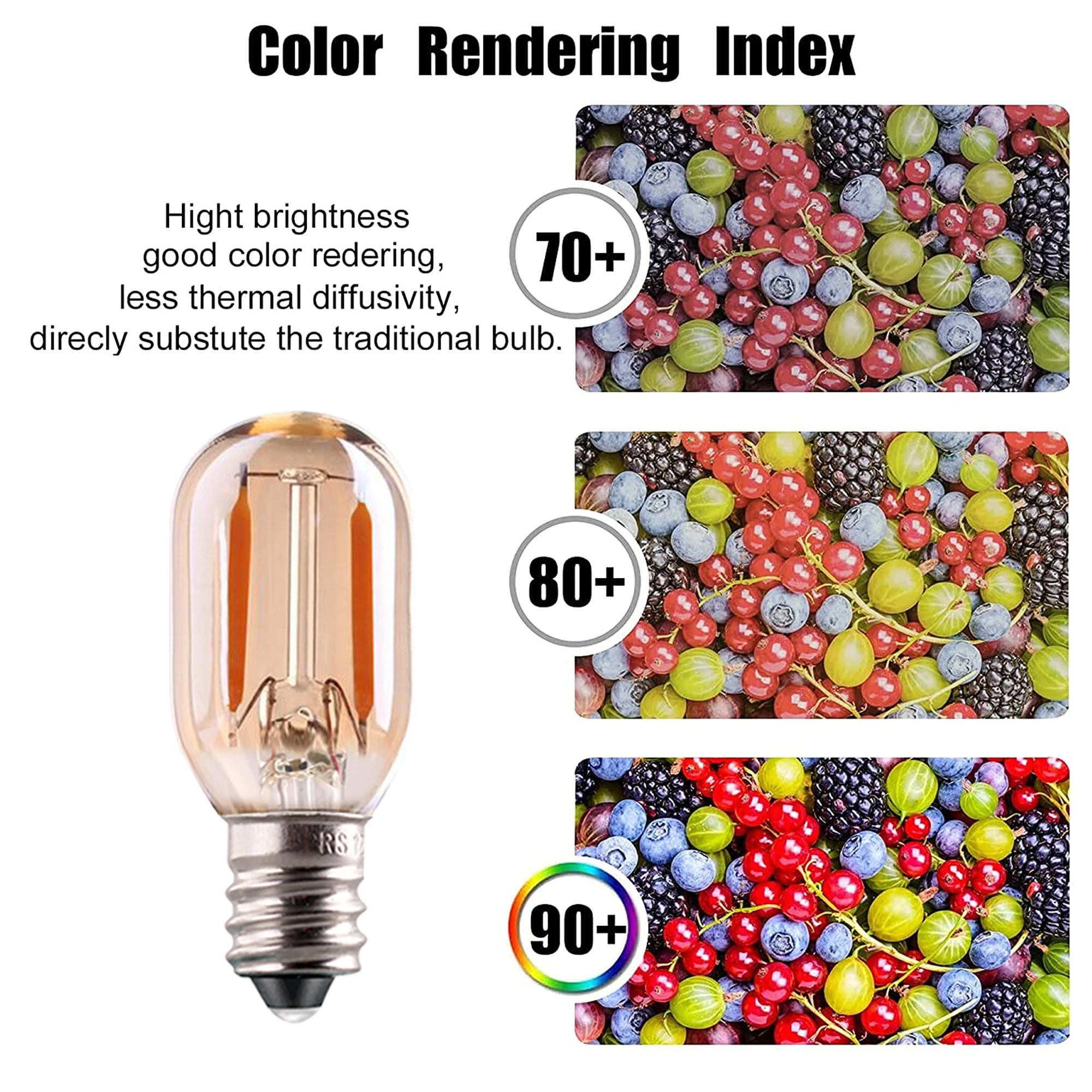 T22G Dimmable LED Lamp Bulb 1W Vintage Tube Night Light Bulbs Amber Glass E12 E14 220V 2200K Home Chandelier Decor Light Bulb