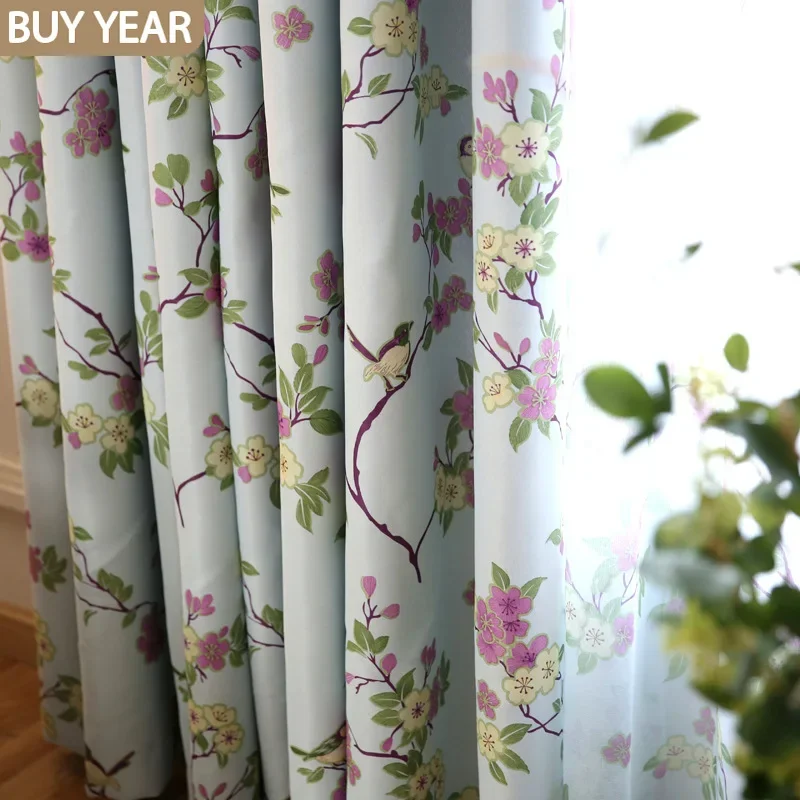 

Brand New American Curtains for Living Dining Room Bedroom Pastoral Fresh Printed Morden Tulles Curtains French Window