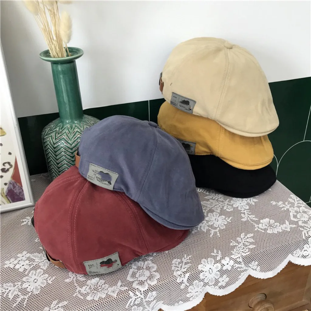 

1PC Beret Classic Winter Women's Vintage Linen Beret Cotton Hat Men's Hat English Western Style Ivy Hat