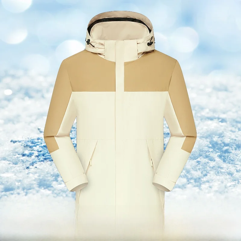 

Trendy Men's Jaet Spring Autumn Outerwear Korean Sle Workwear Coat Large Size Polyester Fiber Removable Cap Regular Length