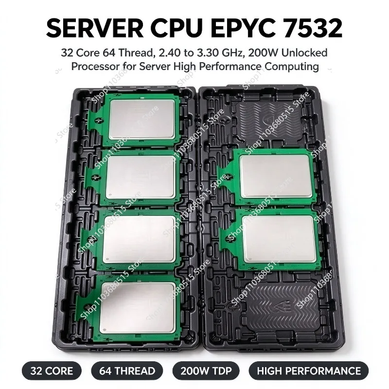 Server CPU Epyc 7532 32 Core 64 Thread 2.40 To 3.30 GHz 200W Unlocked Processor For Server High Performance Computing