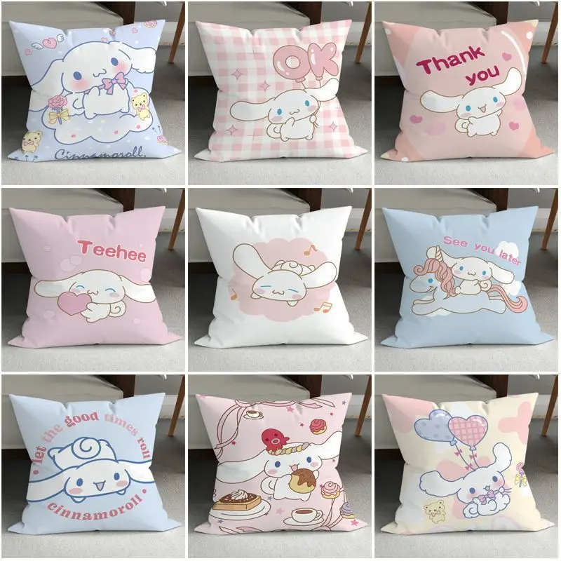 Sanrio Big Ears Dog Cinnamoroll Favorite Cartoon Print Pattern Cushion Cushion Sofa Bedroom Bedside Cushion Car Lumbar Cushion