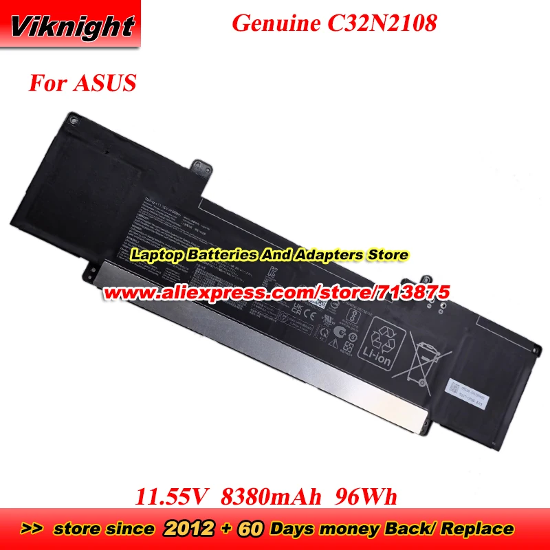 

Оригинальный аккумулятор C32N2108 0B200-04180000 для ноутбука ASUS ZenBook Pro 16X OLED UX7602 UX7602BZ UX7602VI UX7602ZM 11,55 В 96 Втч