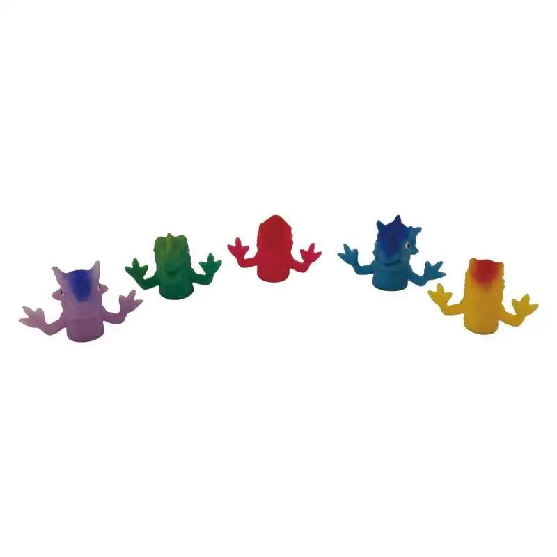 5PCS Dinosaur Finger Puppet Toys TPR Children's Fun Sensory Toys Gifts Event Party Favors School Novelty