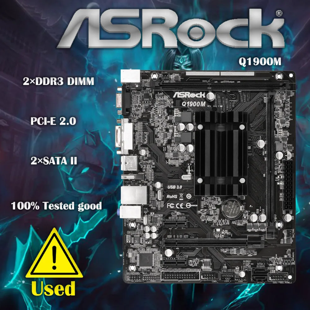 

Бывший в употреблении четырехъядерный процессор ASRock Q1900M J1900 с низким энергопотреблением DDR3 (случайная отправка брендового внешнего вида)