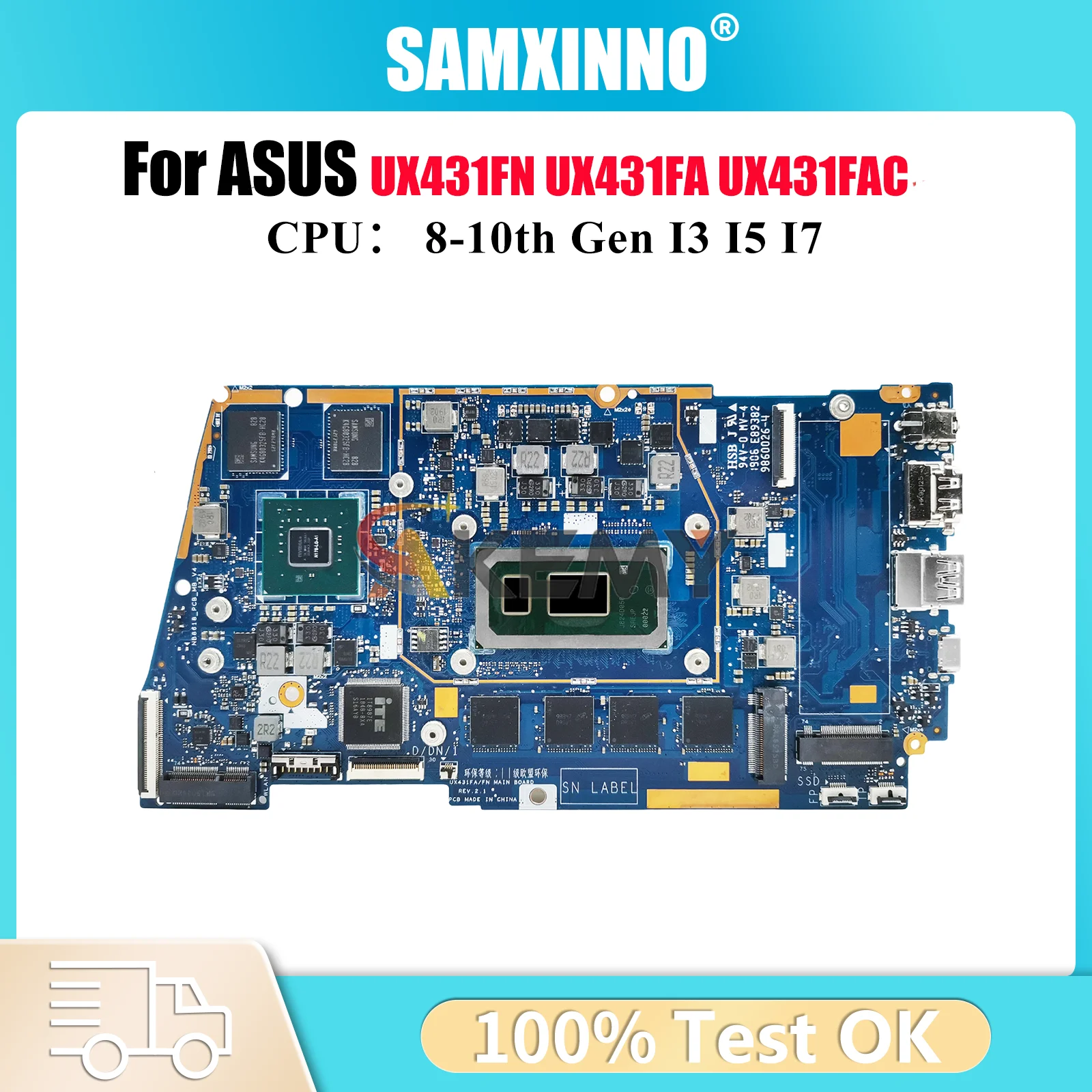 

UX431FN Laptop Motherboard For ASUS ZenBook S4500F X431F U4500F S431F UX431FN UX431F Mainboard With I3 I5 I7 CPU 100% tests OK