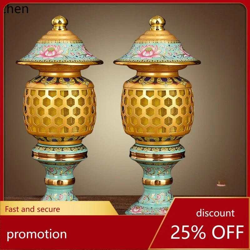 lotus buddha offering ornament - home devotional guanyin statue - ever-burning buddhist supplies
