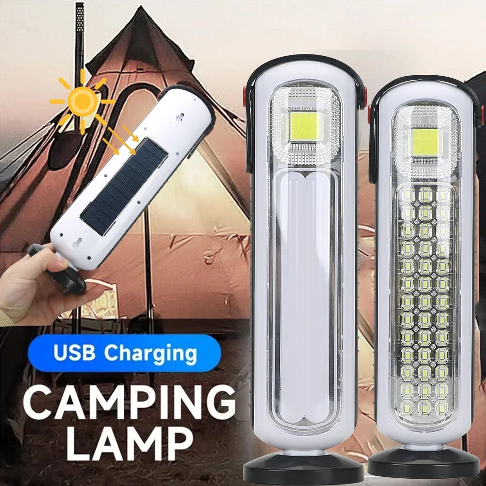 LED Portable Solar Emergency USB Charging Lighting Outdoor High-Bright Light Energy Flashlight Worklight Waterproof Camping Lamp