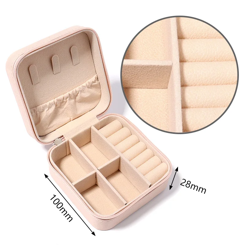 1 PC Portable Jewelry Storage Box Travel Storage Organizer Jewelry Case Earrings Necklace Ring Jewelry Organizer Display