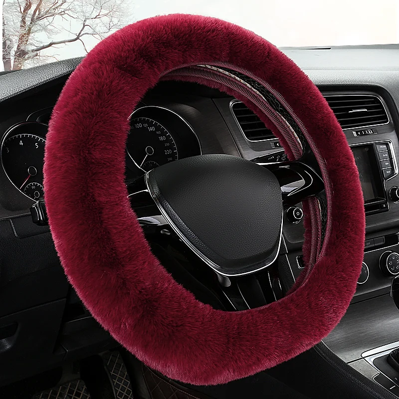 1PC. Soft and Fluffy Otter Rabbit Plush Steering Wheel Cover for 13.4\' - 15.75\' Diameter Steering Wheels