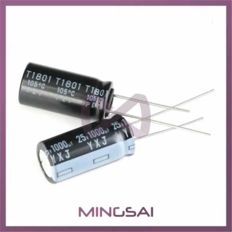 10 pçs/lote 1000uf 25v 10x20mm através do furo de alumínio capacitor eletrolítico