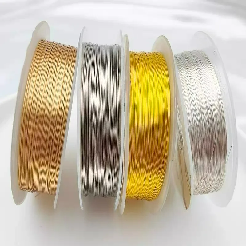Handmade Craft Beading Wire 0.3mm/0.5mm for DIY Bracelet Necklaces Earrings Jewelry Making Accessories Alloy Copper Cords Rope